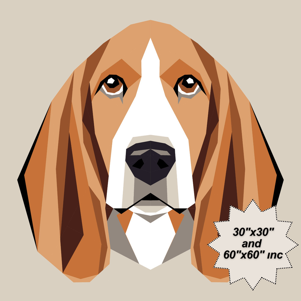 Basset Hound Dog Foundation Paper Piecing PatternQuilt Patterndog DesignPatchwork Sewing Pattern Fo 0