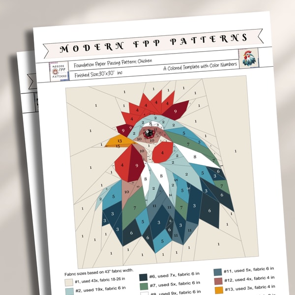Memory Chicken Pattern Chicken Foundation Paper Piecing Pattern,Quilt pattern,Chick | Inspire ...