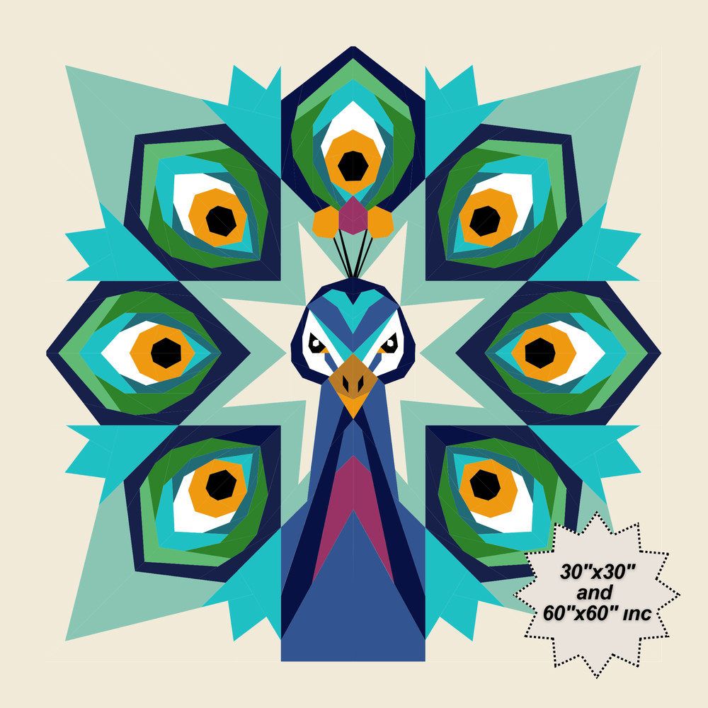 Peafowl Foundation Paper Piecing PatternQuilt PatternPeafowl DesignPatchwork Sewing Pattern For Pea 0