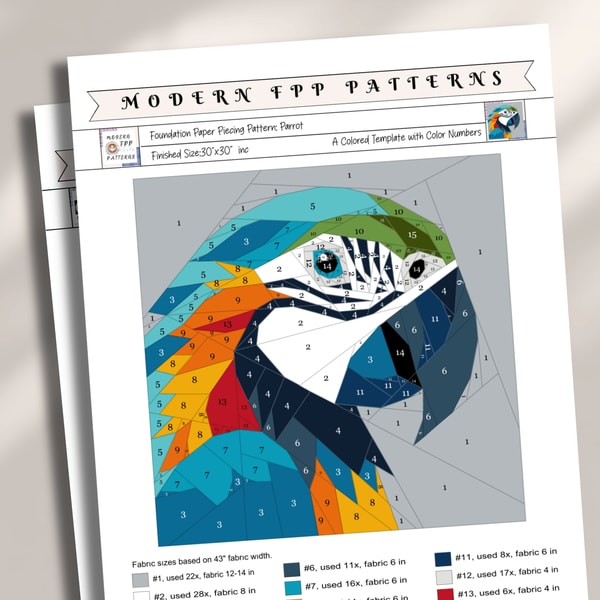 Parrot Cone Pattern Parrot Foundation Paper Piecing Pattern,Quilt pattern,Parrot | Inspire ...