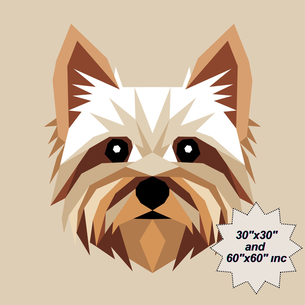 Yorkshire Terrier Foundation Paper Piecing PatternQuilt Patternyorkshire Terrier DesignPatchwork Se 0