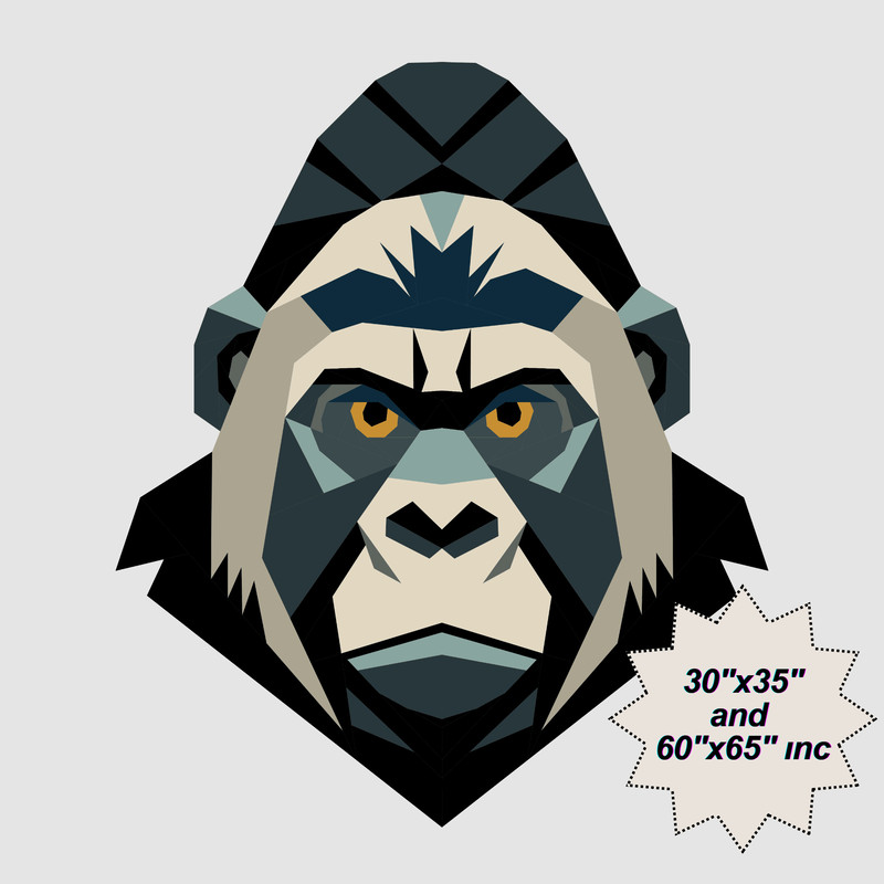 Gorilla Foundation Paper Piecing PatternPatchwork Sewing Pattern For GorillaAnimal Patchw 0
