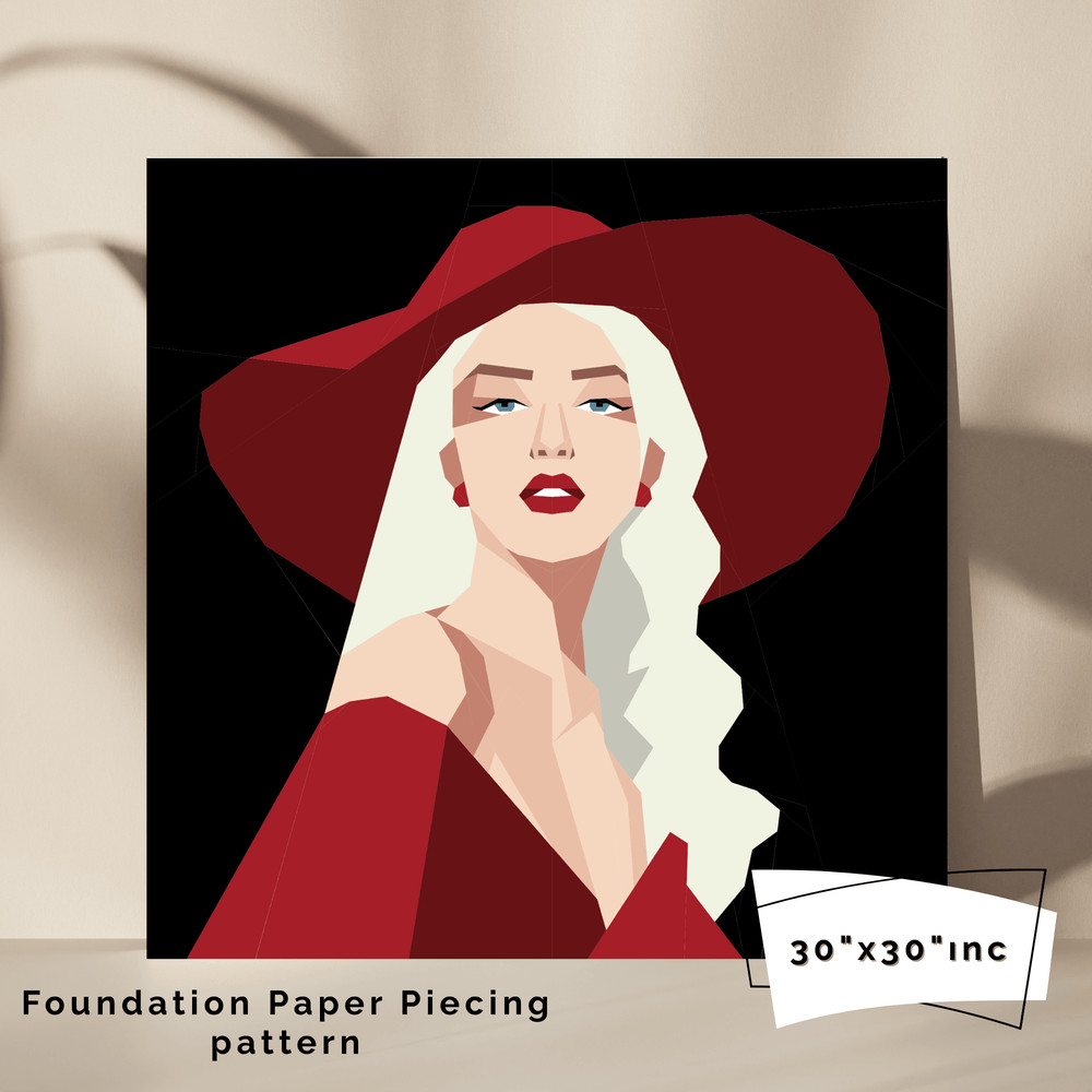 Woman Foundation Paper Piecing PatternQuilt Pattern Patchwork Sewing Pattern For Woman Woman Face P 0