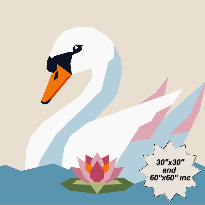 Swan FPP Quilt Pattern Patchwork Sewing Design PDF Download 0