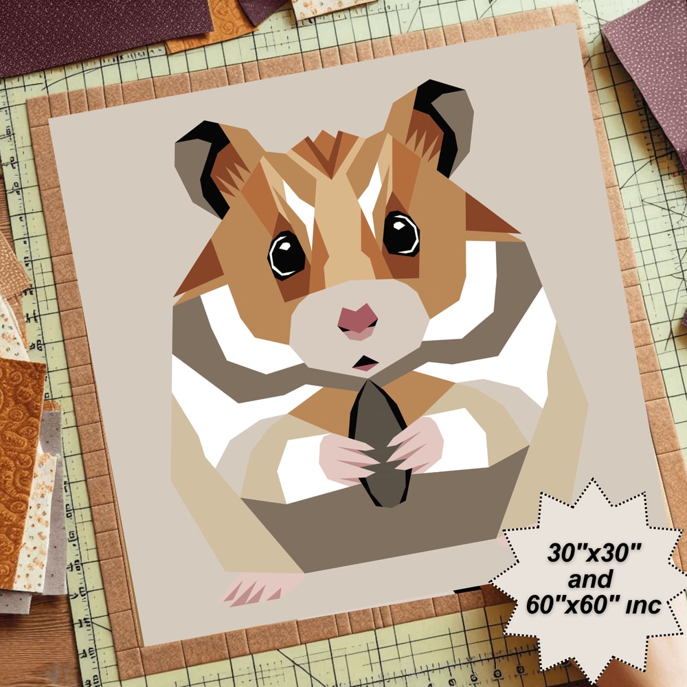 Hamster Foundation Paper Piecing Pattern FPP Quilt Design PDF Download 0