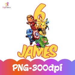 pokemon superheroes personalized birthday png, pokemon png, custom named age birthday gift for kids