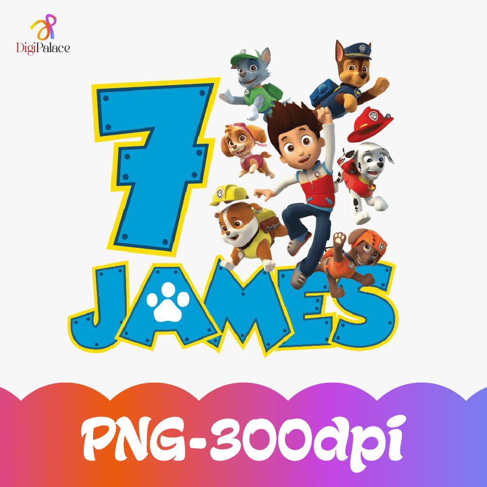 Personalized Paw Patrol Birthday Png Paw Patrol Png Custom Named Age Birthday Gift For Kids 0