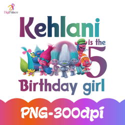 trolls personalized name age birthday girl boy png, trolls clipart, trolls digital png a great gift for kids