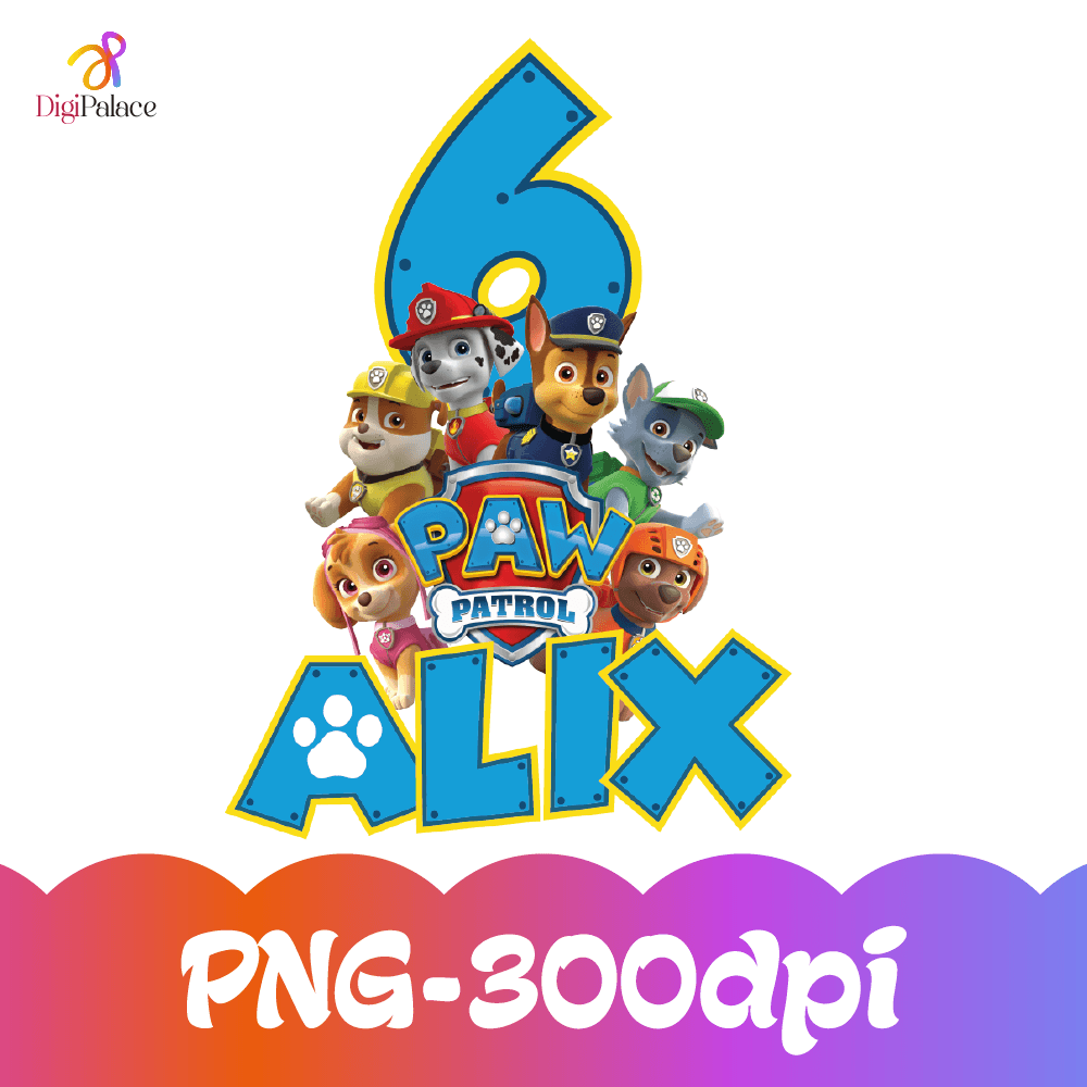 Personalized Png Paw Patrol Birthday Boy Png Custom Name Age Birthday Gift For Kids 0