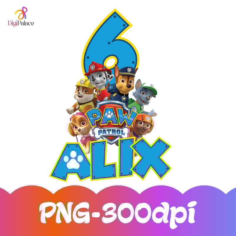 Personalized Png Paw Patrol Birthday Boy Png Custom Name Age Birthday Gift For Kids 0