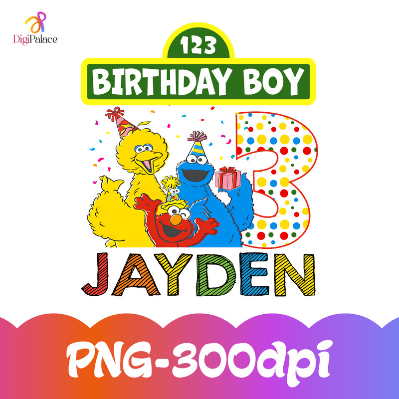 Customized Cute Sesame Street Birthday PNG Elmo Family PNG Sesame Street Personalized Birthday Wit 0