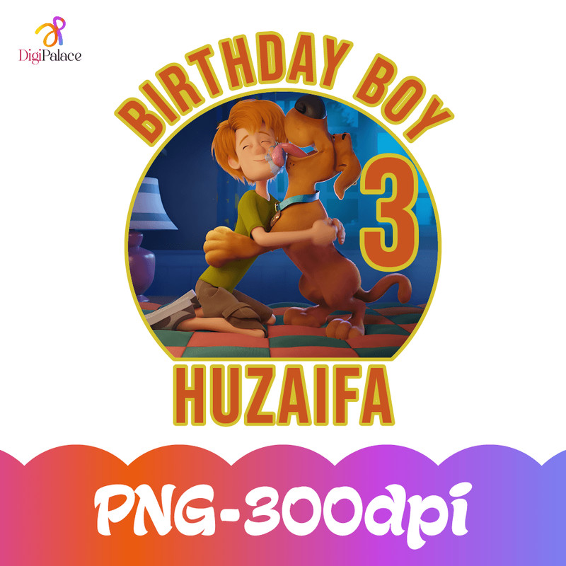 Personalized Scooby Doo Birthday PNG Birthday Boy With Custom Name And Age Great Gift For Kids 0