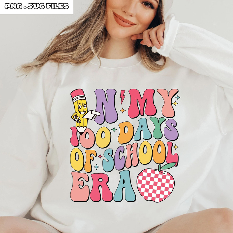 In My 100 Days Of School Era SVG Retro 100 Days Of School PNG 1