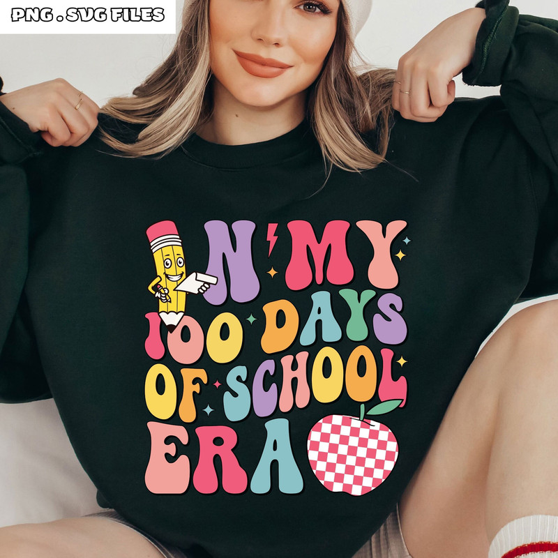 In My 100 Days Of School Era SVG Retro 100 Days Of School PNG 0