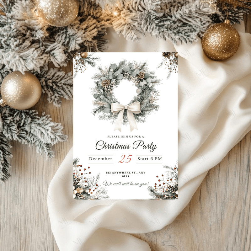 Christmas Party Invitation Template Christmas Dinner Invite Holiday Party Invite Template Instant D 2