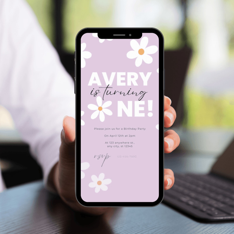 Daisy Birthday Invitation Flower 1st Birthday Invite Daisy Invitation Wildflower Boho Daisy Invitat 3