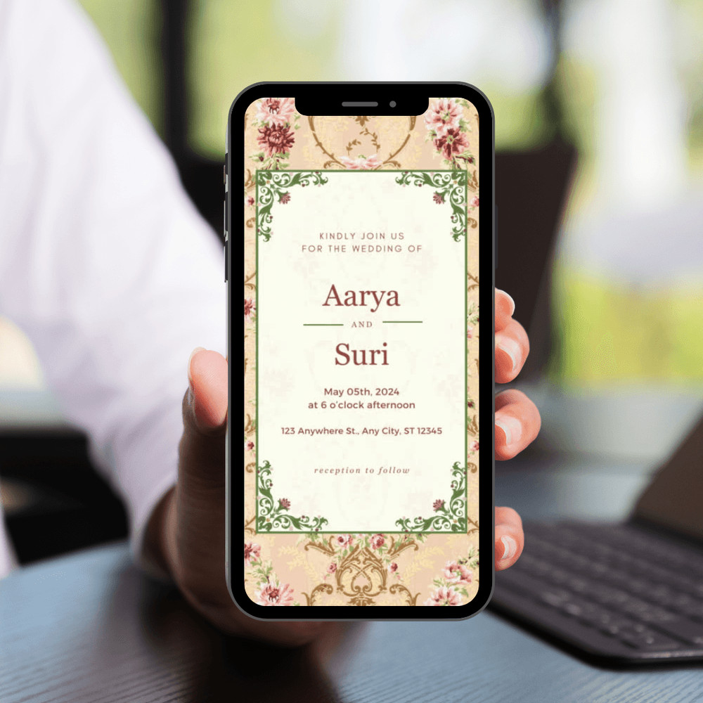 Wildflower Wedding Invitation Vintage Wildflower Wedding Invitation Indian Invite Floral Editable W 4