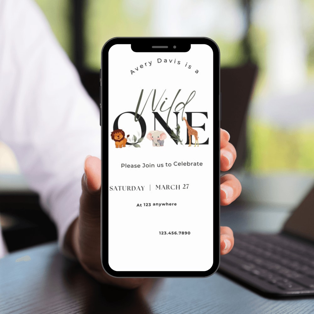 Wild One 1st Birthday Invitation Wild One Birthday Invitation Safari Wild One Party Invite Jungle A