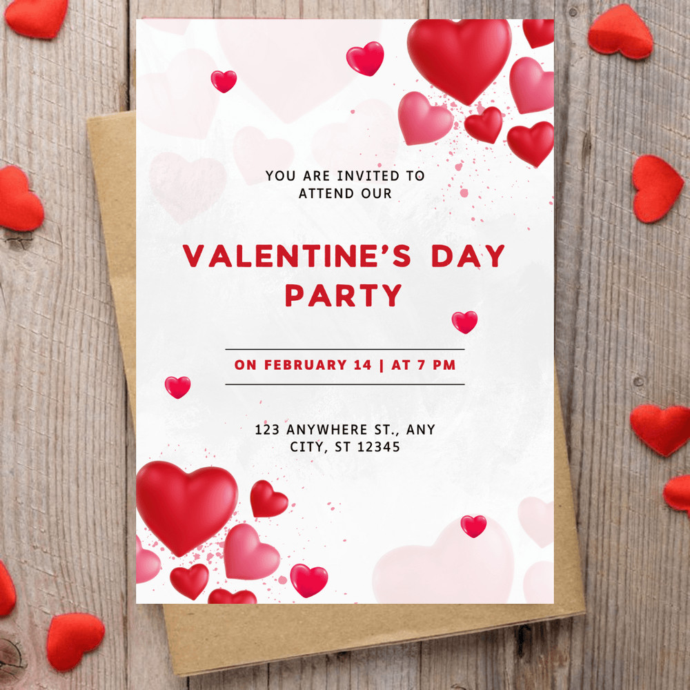 Editable Valentine Day Party Invitation Couples Party Invitation Valentine Day Friends Valentines P