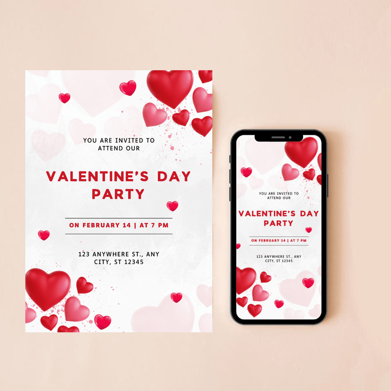 Editable Valentine Day Party Invitation Couples Party Invitation Valentine Day Friends Valentines P