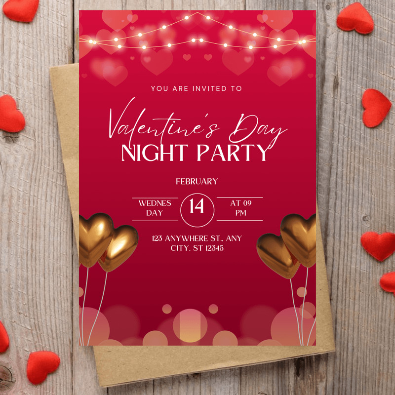 Valentine Day Party Invitation Couples Party Invitation Valentine Day Friends Valentines Day Party