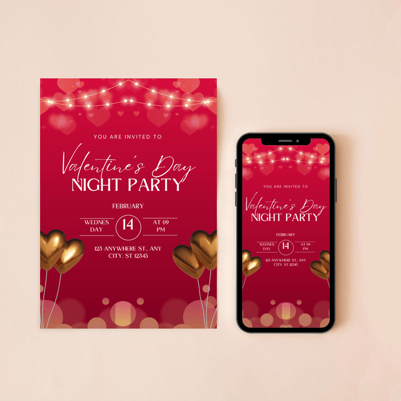 Valentine Day Party Invitation Couples Party Invitation Valentine Day Friends Valentines Day Party