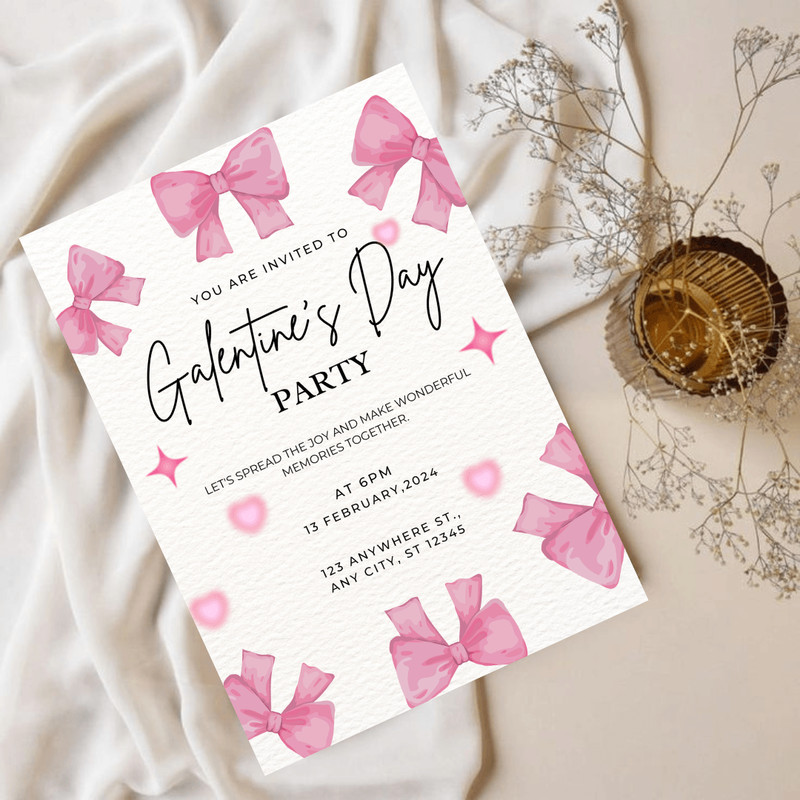 Editable Galentines Day Invitation Valentines Party Invitation Galentines Girls Night Invitation Te