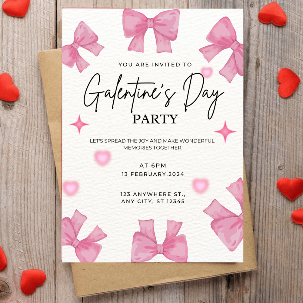 Editable Galentines Day Invitation Valentines Party Invitation Galentines Girls Night Invitation Te
