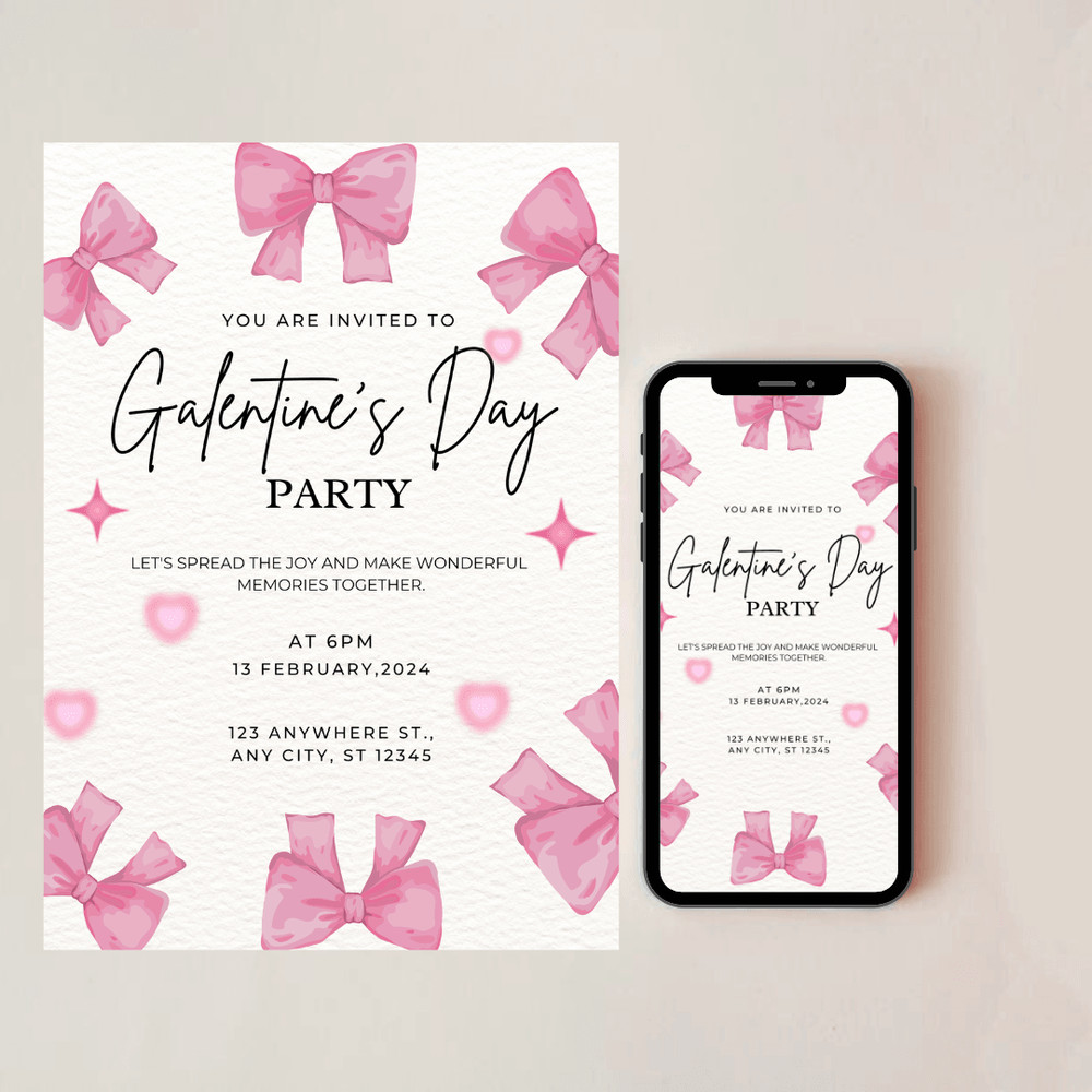 Editable Galentines Day Invitation Valentines Party Invitation Galentines Girls Night Invitation Te