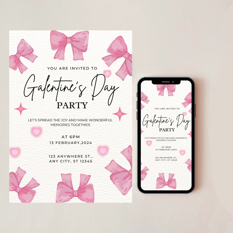 Editable Galentines Day Invitation Valentines Party Invitation Galentines Girls Night Invitation Te