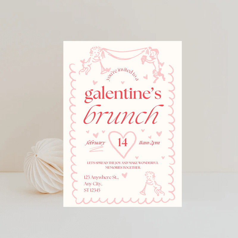 Galentines Day Invitation Galentines Day Party Invitation Template Galentines Invite Canva Printabl