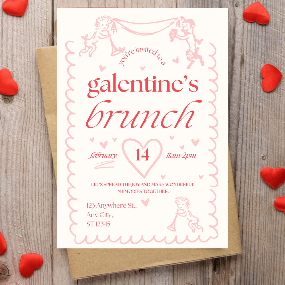 Galentines Day Invitation Galentines Day Party Invitation Template Galentines Invite Canva Printabl