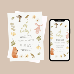 editable oh baby shower invitation, gender neutral baby shower invitation, oh boy baby shower invitation template