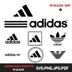 adidas design bundle, adidas svg, adidas cartoonish logo, 8 in 1 premium svg bundle, instant download, ready to use.