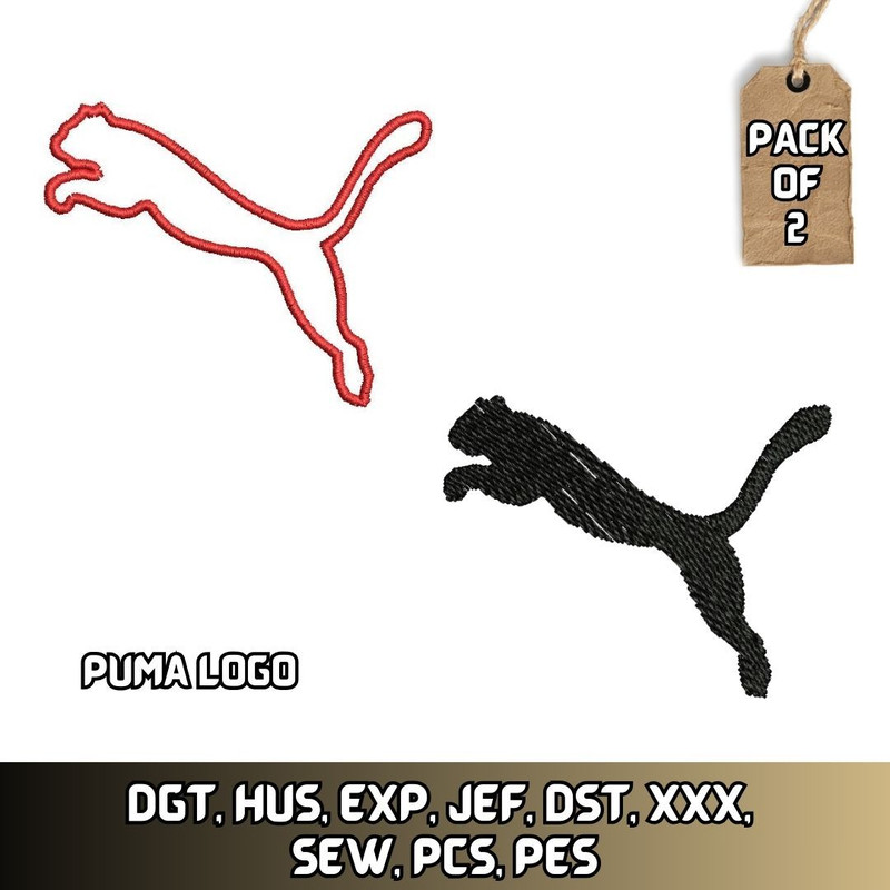 PUMA HighQuality Embroidery Logo Digital Files Instant Download Ready To Use 0