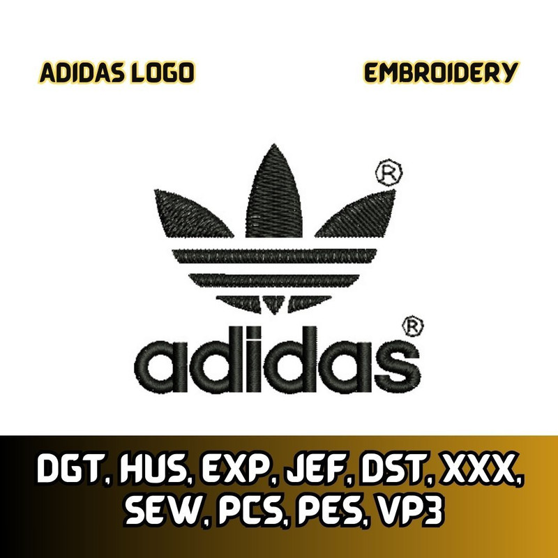 ADIDAS HighQuality Embroidery Logo Digital Files Instant Download Ready To Use 0