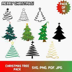 christmas tree svg bundle 25 unique christmas tree designs for crafting and decorations instant download ready to use