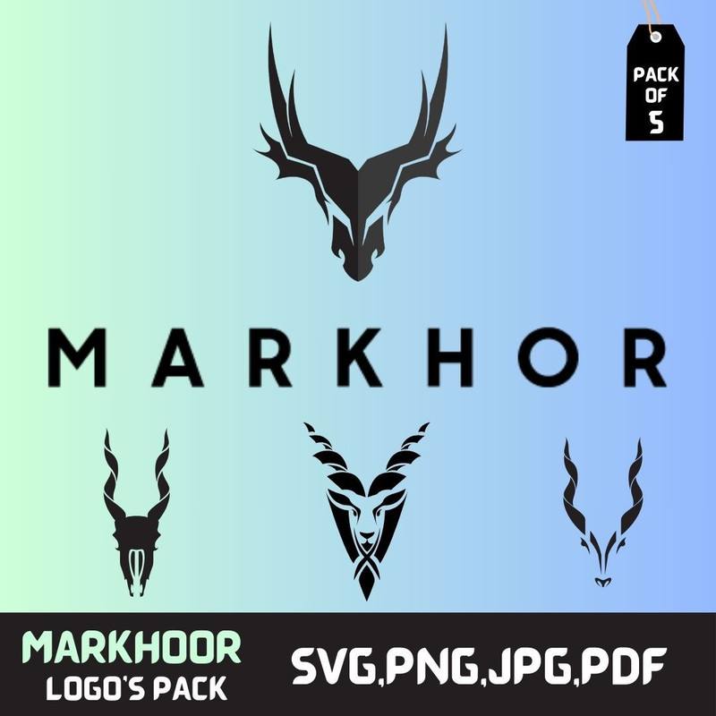 Markhor Logo Collection Premium Digital Pack Of 6 Unique Logos Markhor Logo Set Iconic And Professi 0