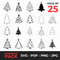 Christmas Tree SVG Bundle Christmas Tree Silhouette Christmas SVGs 25 In 1 Bundle Instant Download 0