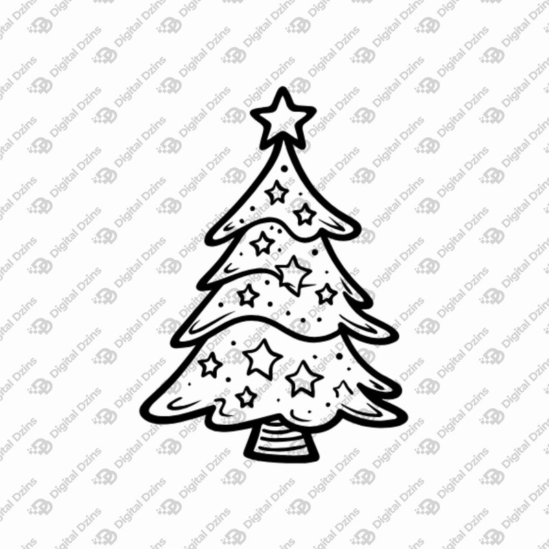 Christmas Tree SVG Bundle Christmas Tree Silhouette Christmas SVGs 25 In 1 Bundle Instant Download 1