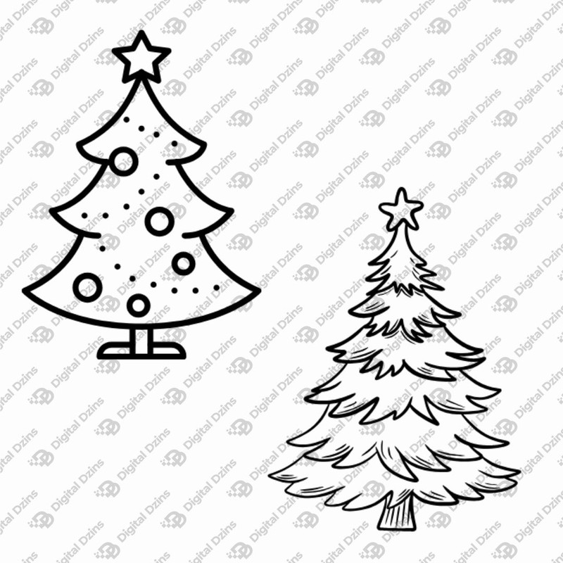 Christmas Tree SVG Bundle Christmas Tree Silhouette Christmas SVGs 25 In 1 Bundle Instant Download 3