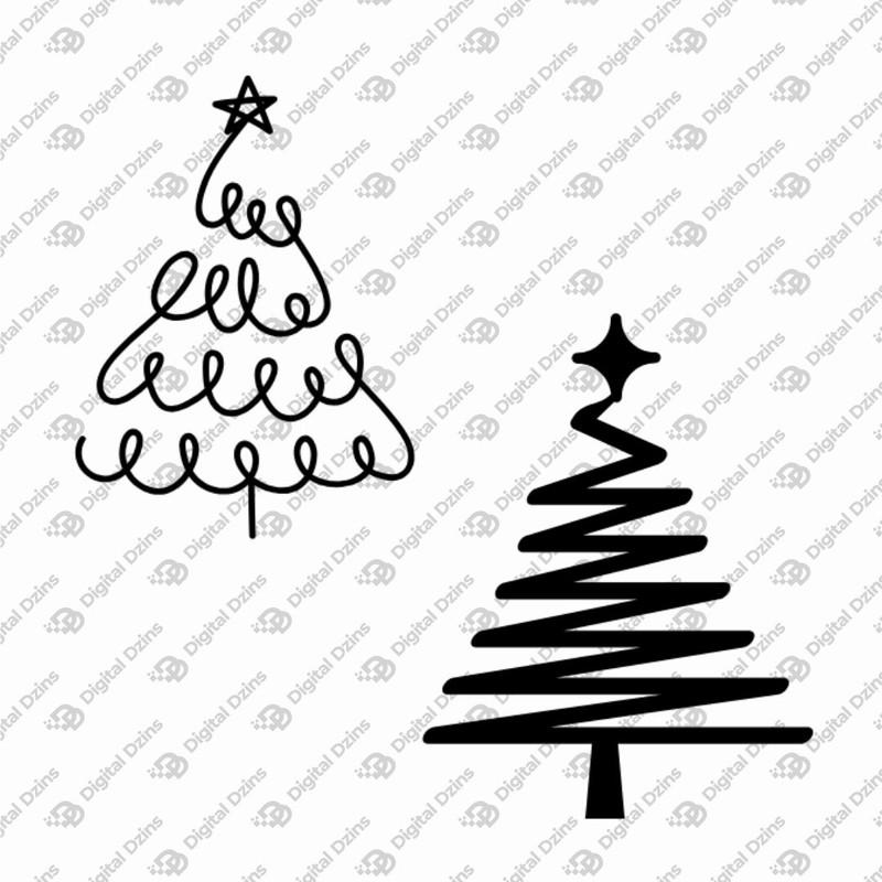 Christmas Tree SVG Bundle Christmas Tree Silhouette Christmas SVGs 25 In 1 Bundle Instant Download 4