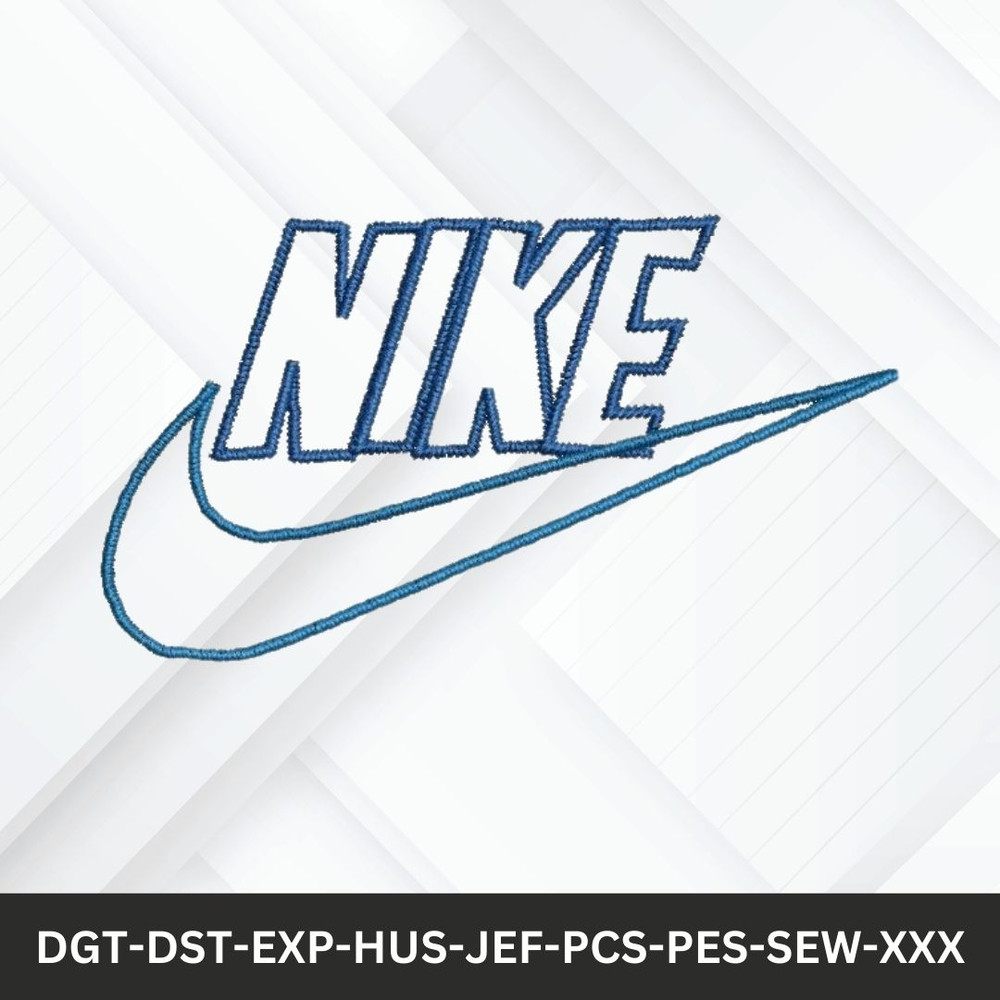 Nike Blue Logo With Swoosh Embroidery Design Perfect For Hoodies Tshirts And More Instant Download 0