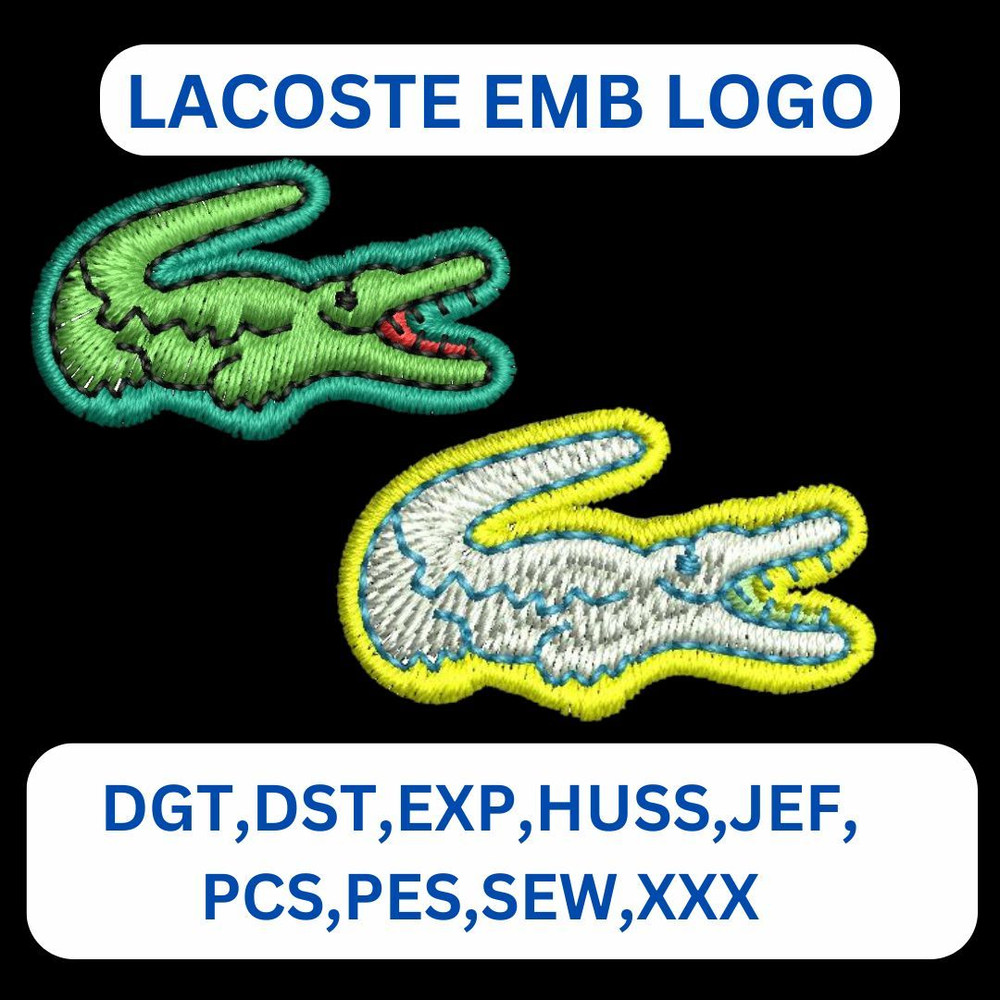Lacoste Logo Embroidery Design Digital File Alligator Patch Crocodile Patch Crocodile Embroidery i 0