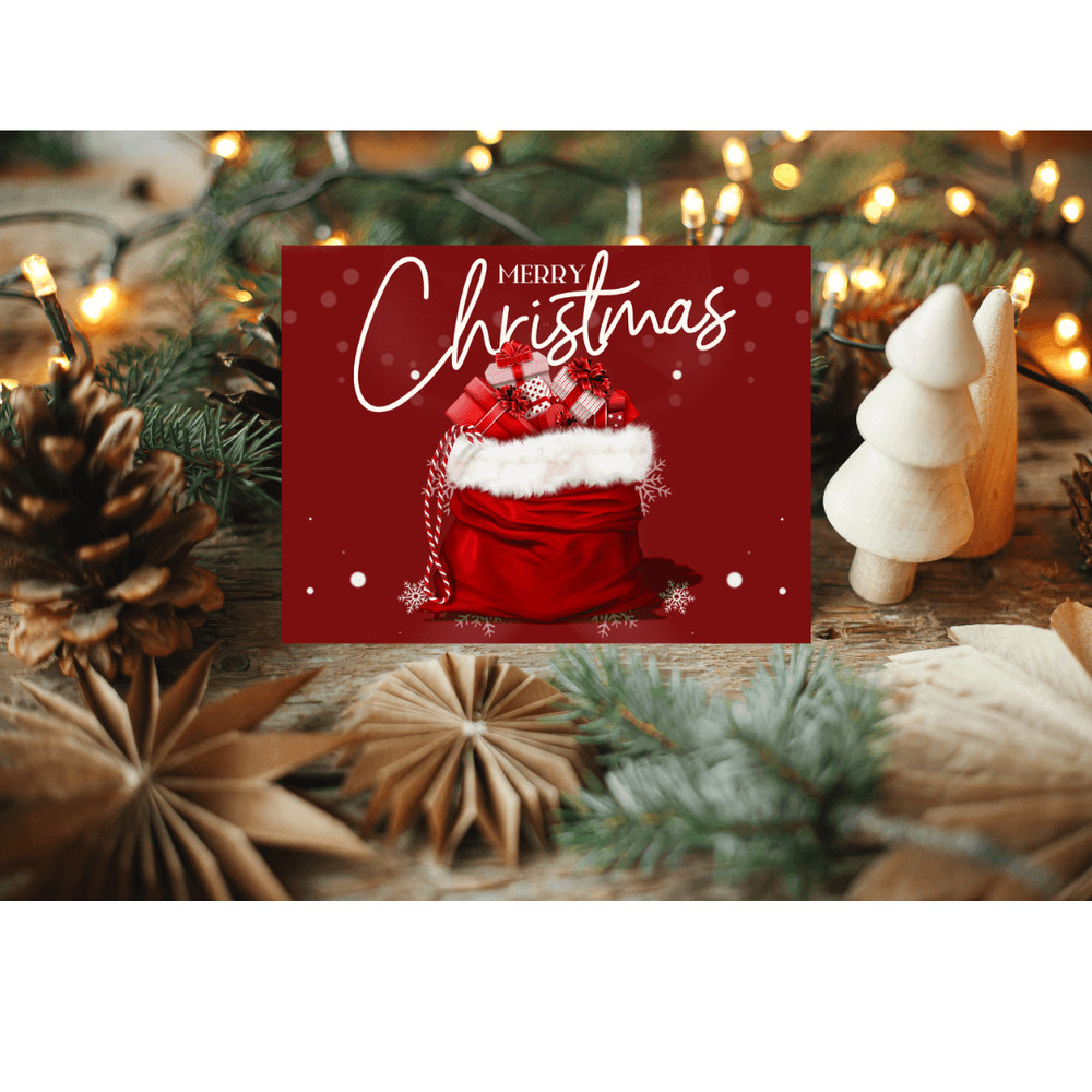 Merry Christmas Card Elegant Holiday Greetings Christmas Card Set DIGITAL Downloads 4