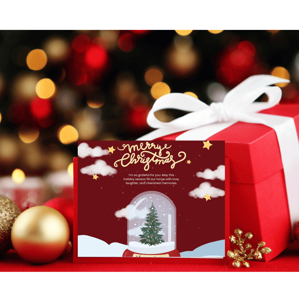 Merry Christmas Card Elegant Holiday Greetings Christmas Card Set DIGITAL Downloads 5
