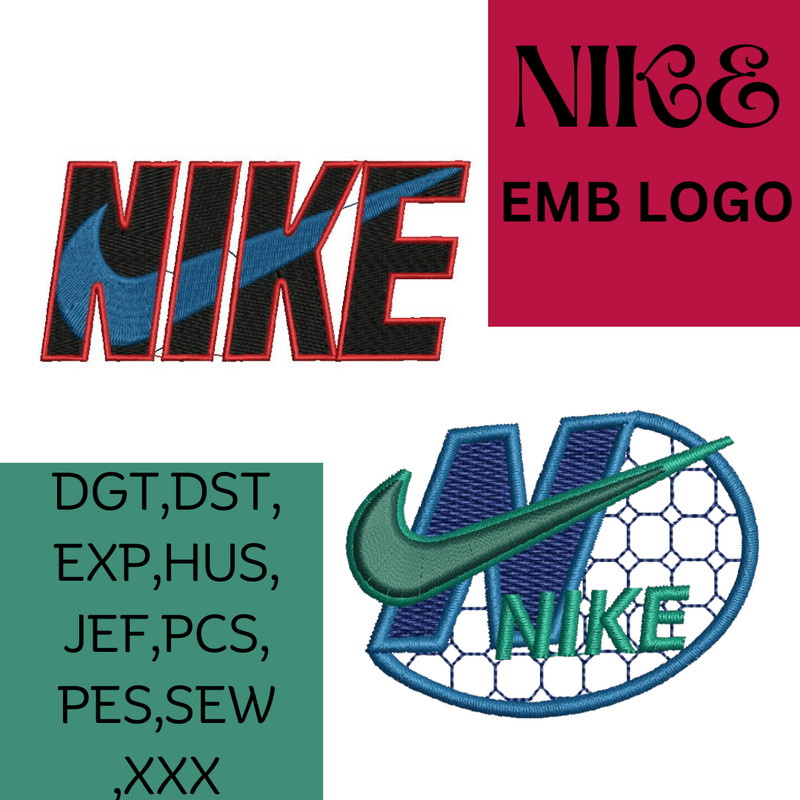 Custom Nike EMB Logo Personalized StyleNike Logo Machine Embroidery Design Instant Download 0