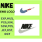 2 Nike Patches Embroidery File Nike Logo Machine Embroidery Design Fashion Tick With Border instant 0