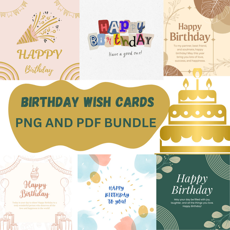 Birthday Wish Card Pretty Printable Birthday Card Happy Birthday Cute Card Instant Download 0