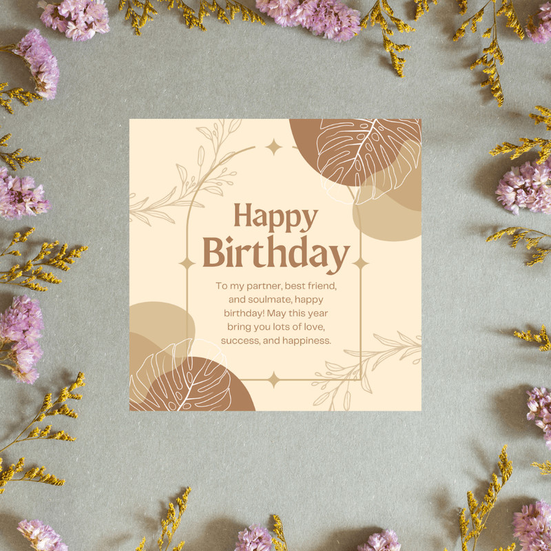 Birthday Wish Card Pretty Printable Birthday Card Happy Birthday Cute Card Instant Download 5
